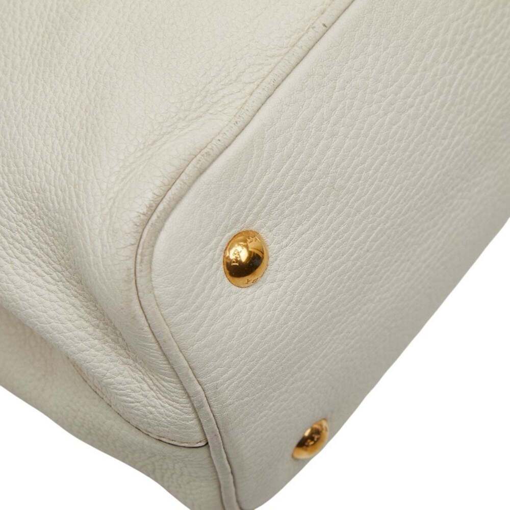 PRADA White Leather Shoulder Bag - Picture 5 of 13